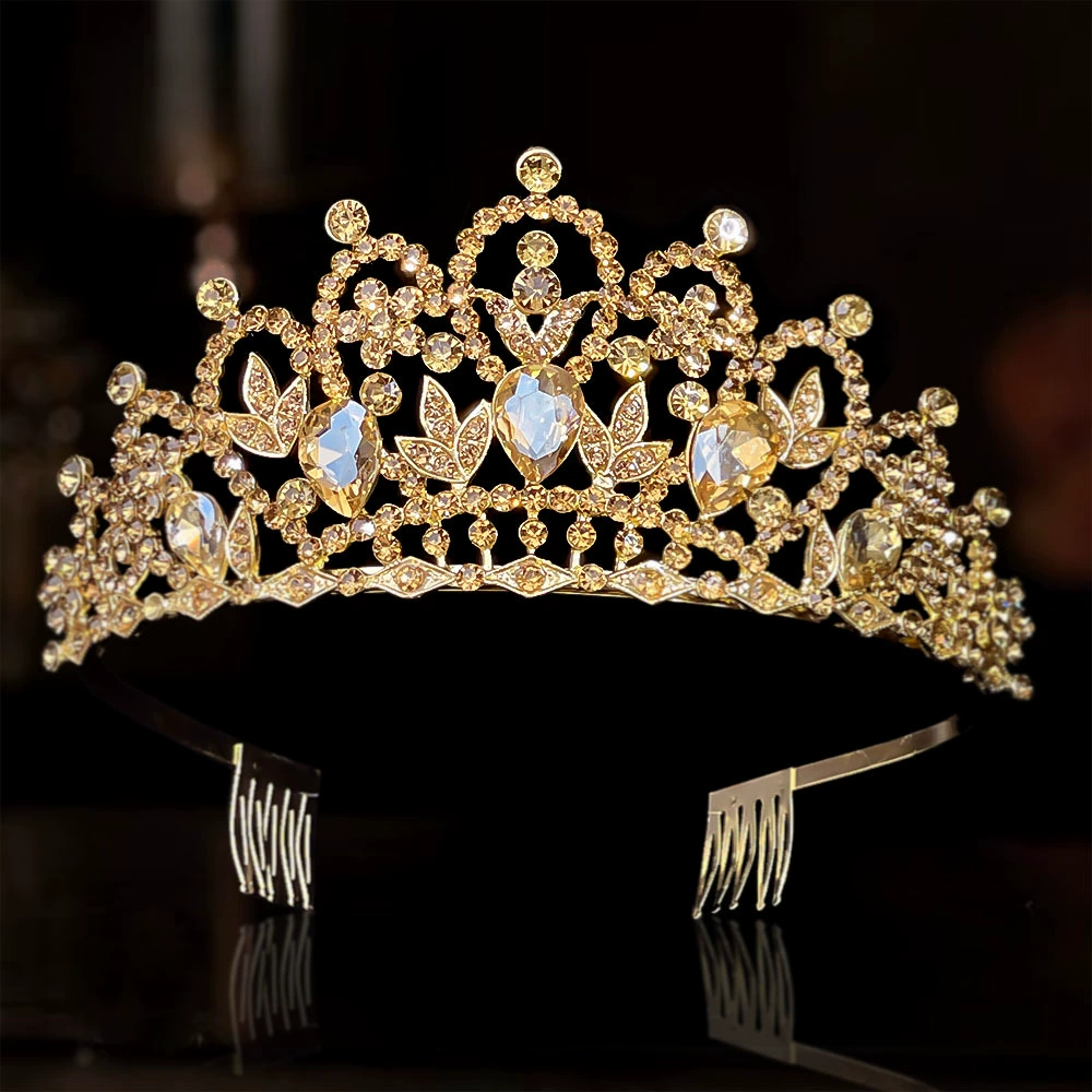 Диадема с rhinestones для невесты, аксессуар для волос, корона, оптом, стиль высшего качества, европейский стиль
