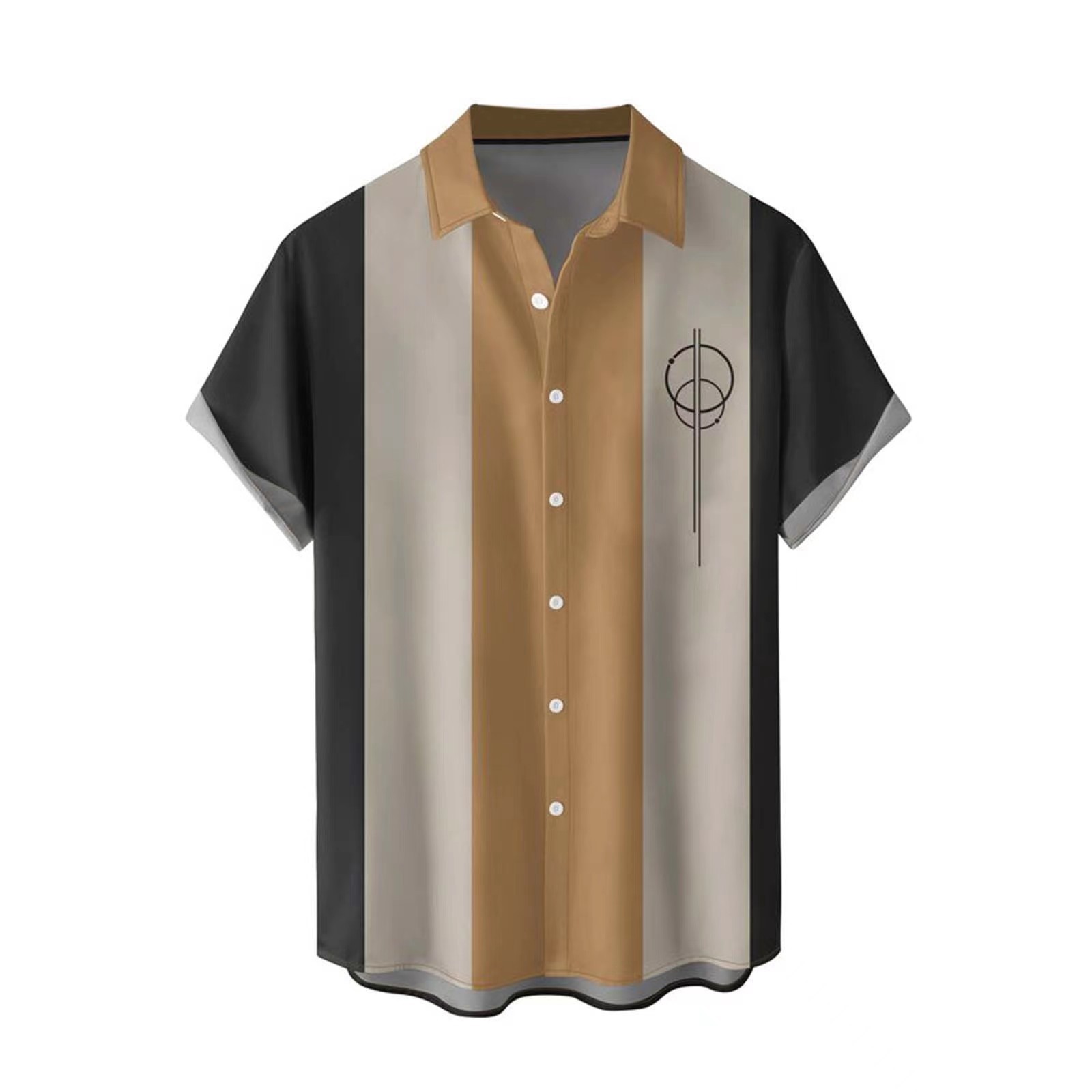 2023 nuevos hombres Hawaii europeo y americano ropa de los hombres impresión 3D del comercio exterior los hombres manga corta floja delgada camisa casual