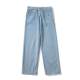Vintage Washed Jeans Men's Four Seasons 2024 Loose Straight Through Trend Classic Mop Pants Casual Denim Long
