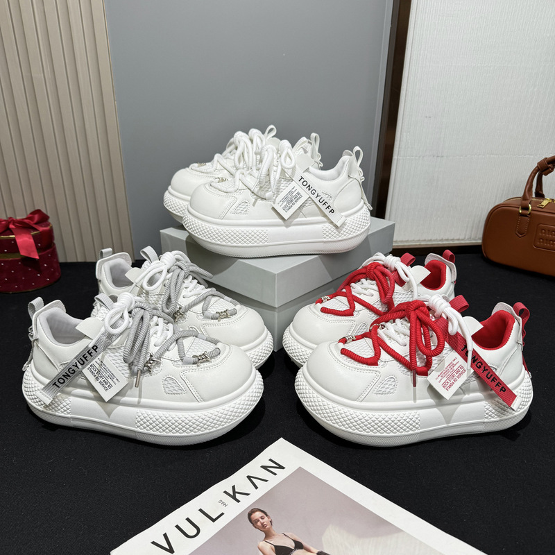 2025 New Style White Sneakers for Women, Dad Shoes with Thick Soles, Versatile Sports Casual Shoes, Non-Slip Soft Sole Sneakers for Women