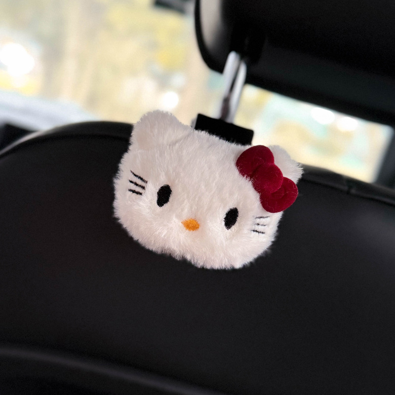 Cute gato KT gancho de automóvil asiento de automóvil almacenamiento multifuncional pequeño gancho de suministros para automóviles para chicas prácticas