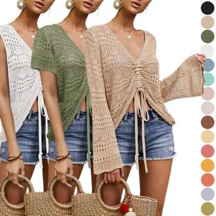 R 89316 Off-shoulder knit beach sweater ¶���U��ᘿ�ë��