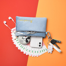 双拉链手机包袋ins绒布收纳袋便携式女士零钱包钥匙卡袋迷你小包