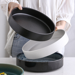 A5L陶瓷湯盤深盤家用大盤子沙拉盤大號深口徑剁椒魚頭水煮魚小龍