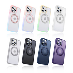 新品磁吸旋轉360°支架蘋果15promax手機殼膚感iPhone13/14手機殼