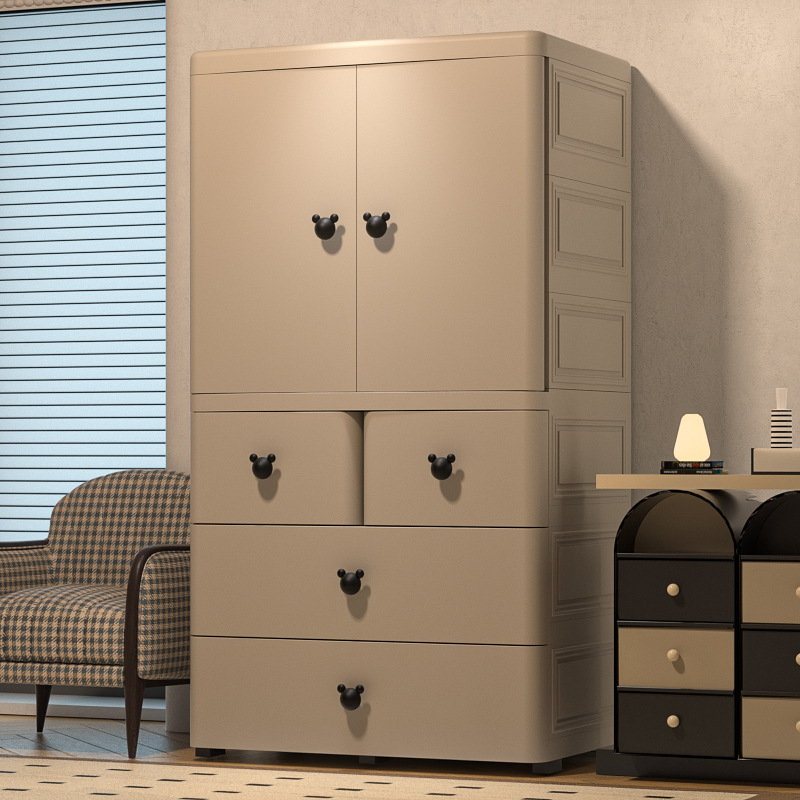 Youyi Point 80cm Thickened Double Door Baby Wardrobe Baby Storage Cabinet Simple Children's Wardrobe Finishing Locker