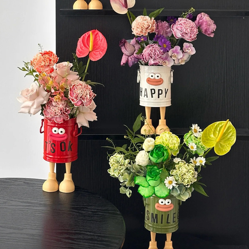 新品 小丑怪·花桶萌趣卡通鲜花花束DIY包装插花桶插花桶批发|undefined