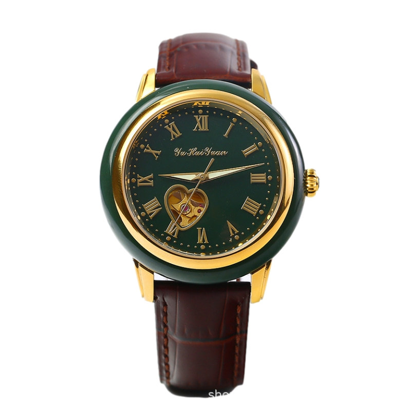 和田玉手表全自动机械男士腕表情侣款款青玉飞陀轮镂空日历多选择