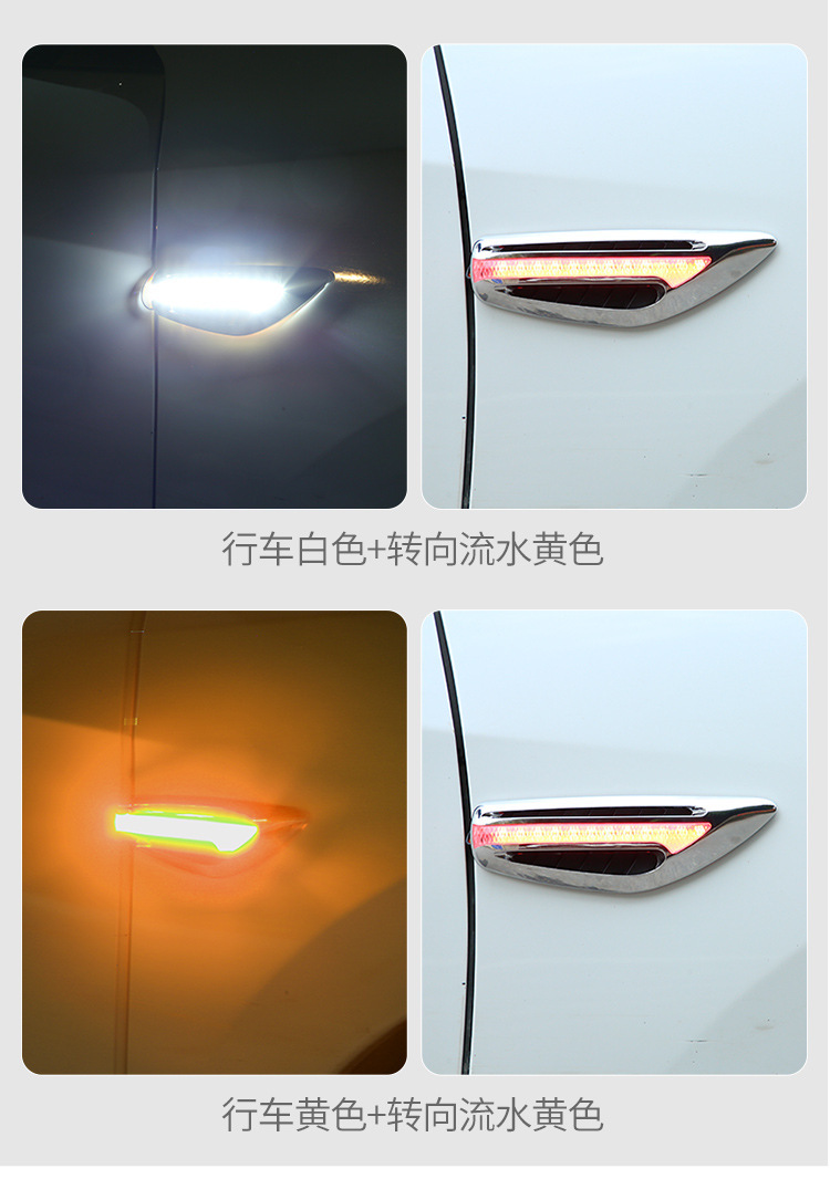 Car High Brightness LED Sequential Side Turn Signal Light Fender Lamp