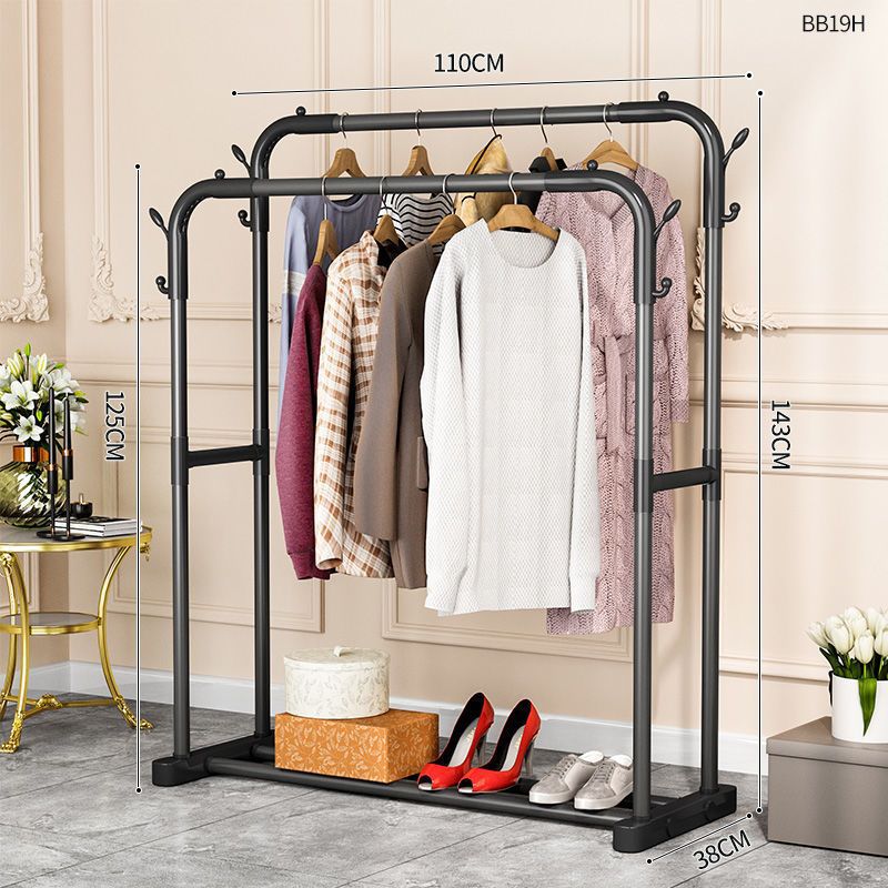 110cm [블랙 더블폴] 업그레이드된 후크 4개 -