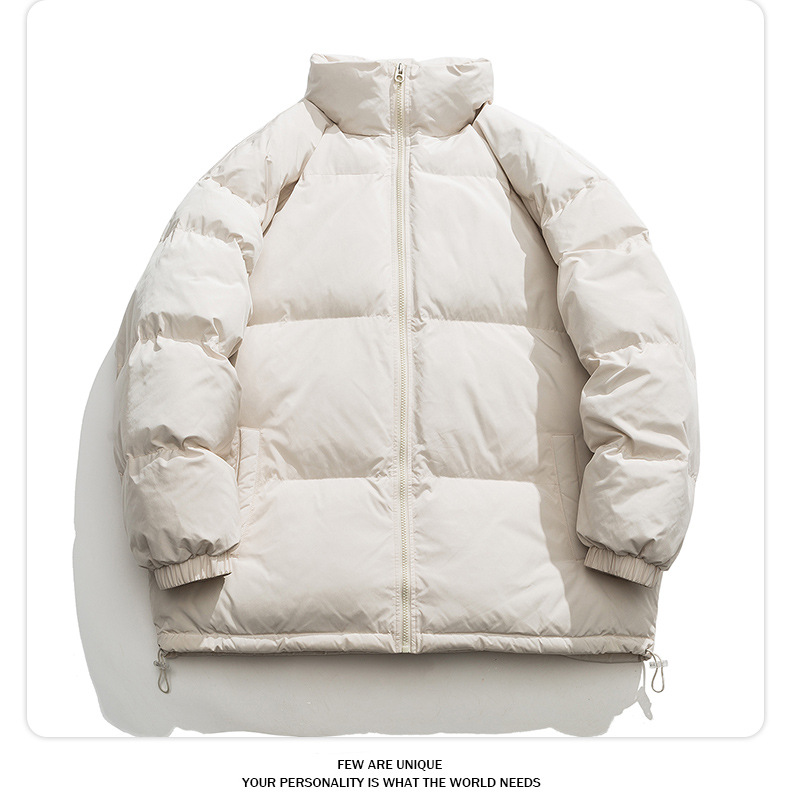 Veste en coton décontractée pour homme, nouvelle collection hiver 2023, couleur unie, col montant, ample, épaisse, mode_voghion.com