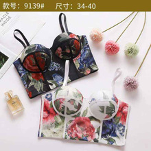 跨境欧美露脐抹胸吊带上衣背心外穿女聚拢鱼骨束腰胸衣文胸带胸垫