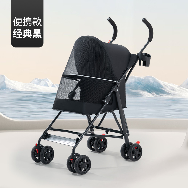 Carrito Plegable para Mascotas de Metal, Portátil, Ligero, para Perros y Gatos