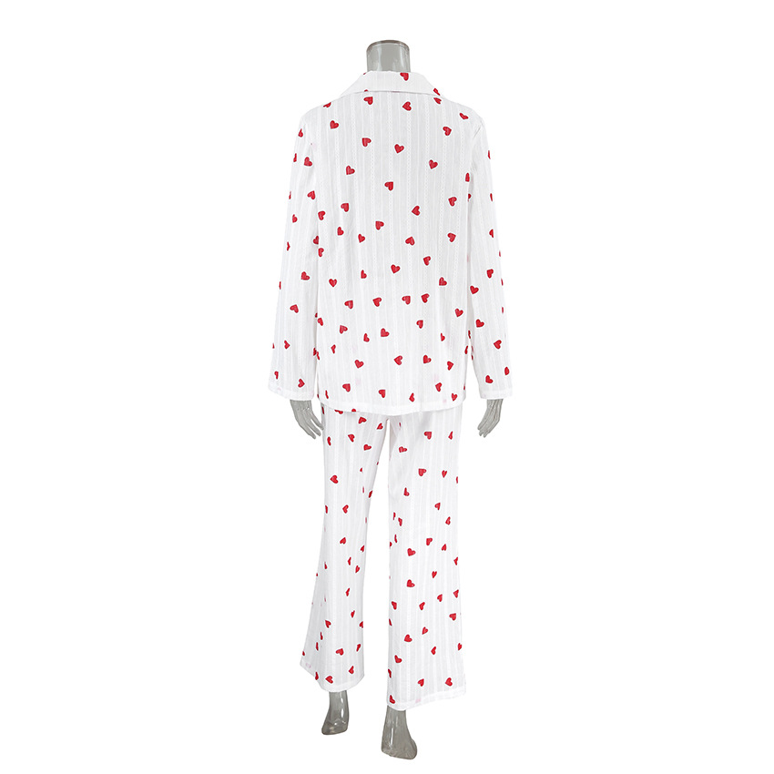 Home Women's Simple Style Heart Shape Cotton Pants Sets Pajama Sets display picture 13