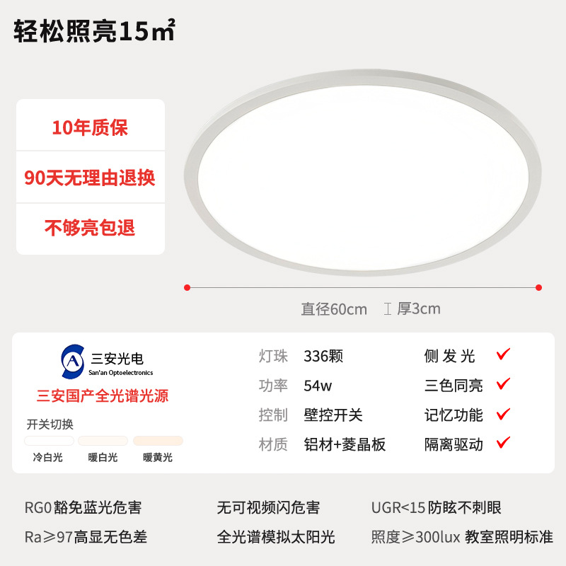Zhongshan lámparas de sala de estar de gran tamaño lámpara principal aislamiento conductor de lámpara Puri perlas de espectro completo lámpara de dormitorio iluminación de decoración doméstica