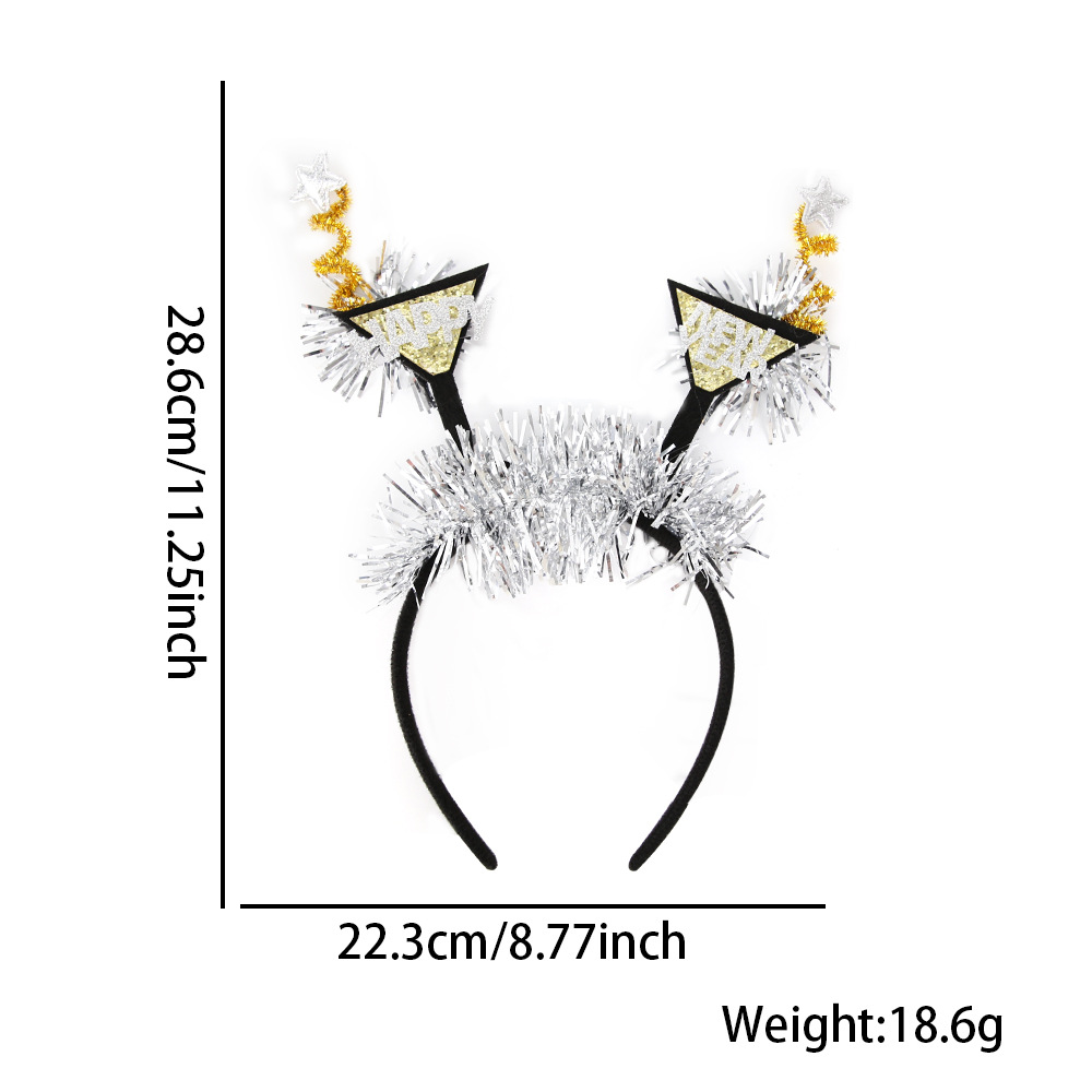 Diadema de Año Nuevo 2026, decoración para fiesta temática de Nochevieja, FELIZ AÑO NUEVO, diadema navideña de Año Nuevo para disfraces