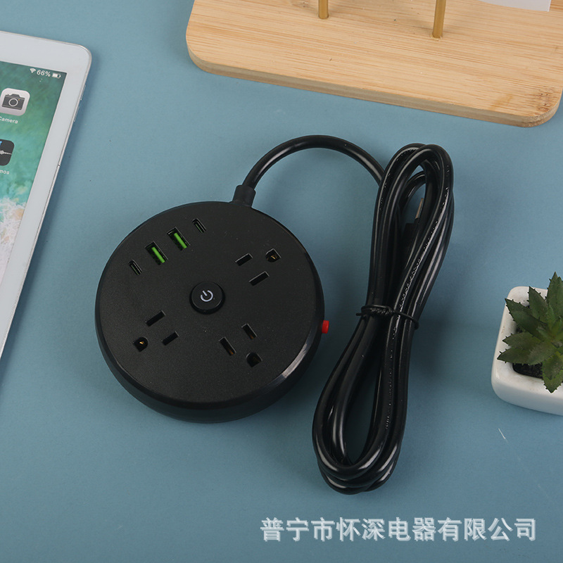 2USB + 2Type-c redondo 3 - bit 9 - hole con protección contra sobrecarga América del Sur 6FT México 110V