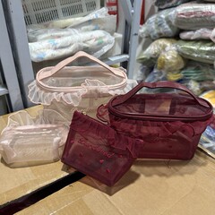 ハスの葉の縁の網の糸の化粧袋のフランス式の高い顔の値のハンドバッグの学生の携帯の口紅の小さい様子の収納袋の現物の包み