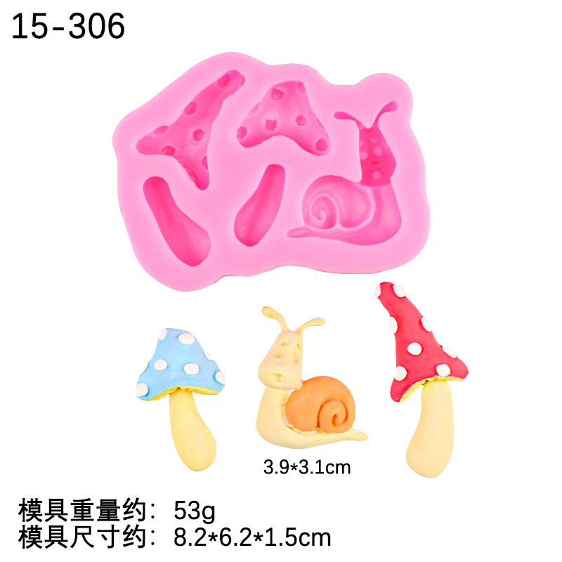 Pequeña flor hada estilo pastoral forma de hongo silicona fondant dibujos animados puerta de madera molde de pastel pastel decoración de chocolate epoxi