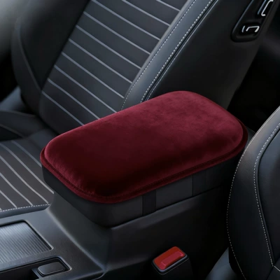 Armrest box Box Heightening Pad, Plush Thickened - burgundy-thick-plush-style