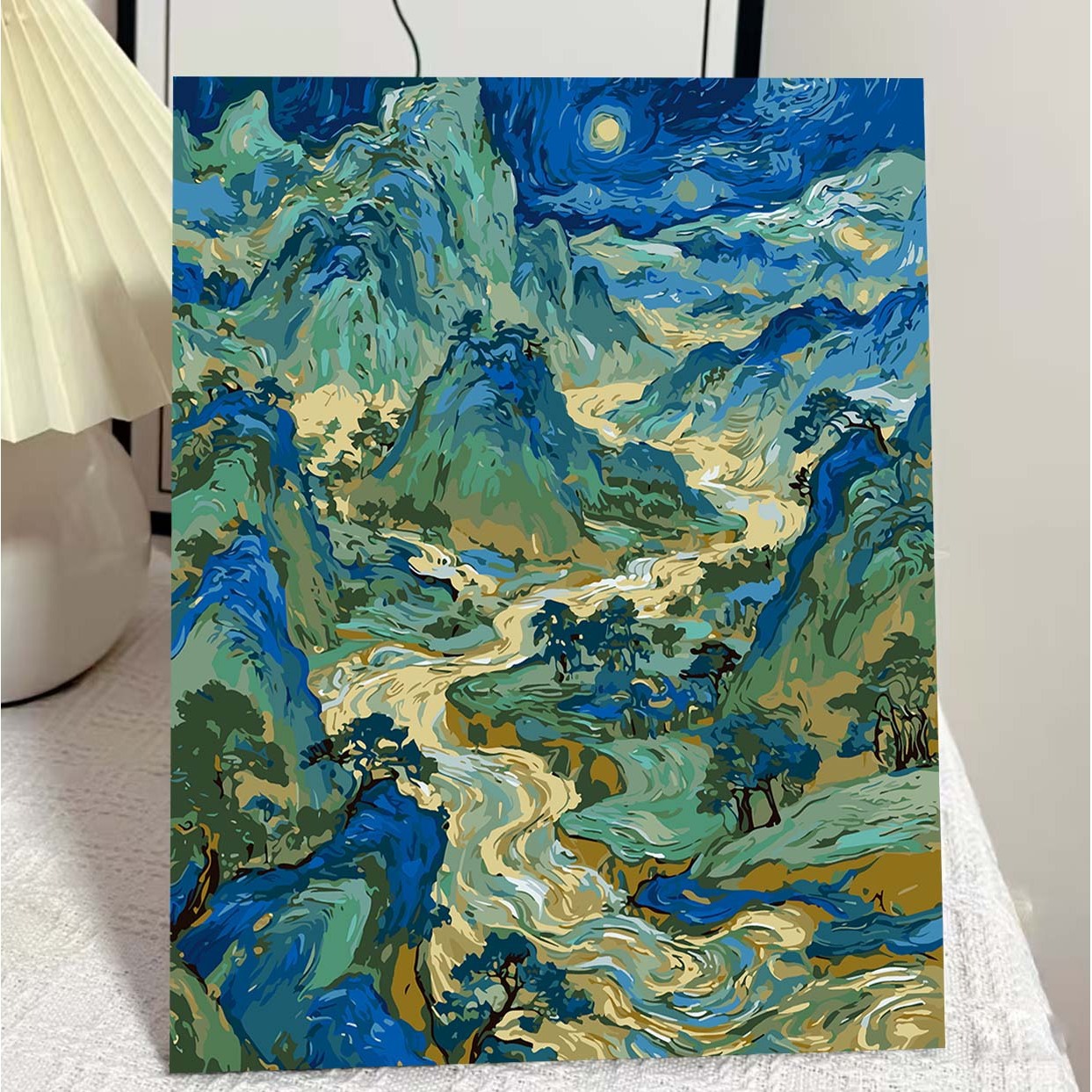 DIY Digital Oil Painting Qianli Jiangshan Series Handmade Oil Painting Coloring Filling Painting by Numbers Hand-Painted Decorative Painting