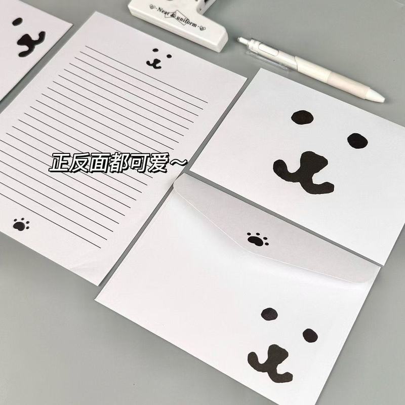 シンプルな表現シリーズの便箋、かわいくて見栄えの良い手書きグリーティングカードの完全なセット、漫画の祝福のカップル|undefined