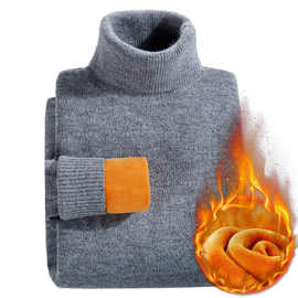 黄金绒加绒加厚半高领男士毛衣秋冬季韩版潮流保暖毛线衣服打底衫