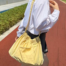 跨境大容量休闲手提包包女2024新款小众清新纯色外贸单肩斜挎旅行