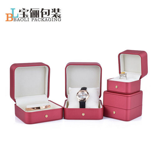 Rounded PU leather jewelry box ring box bracelet necklace jewelry display jewelry packaging watch box packaging box