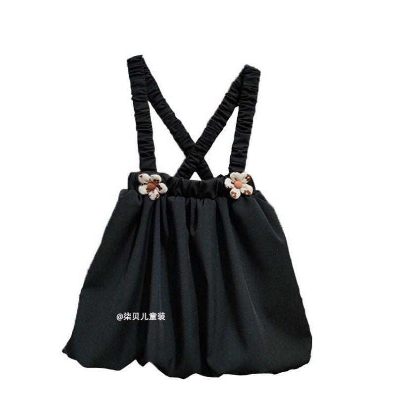 블랙 플로럴 멜빵 스커트 한정 300 장