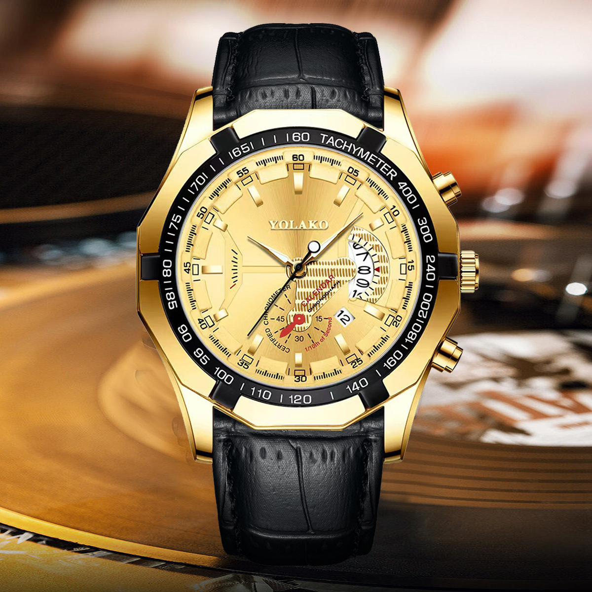 Watch Non-mechanical Watch Large Dial Men's Watch Men's Watch Super Large New Concept Calendar Creative Belt_voghion.com