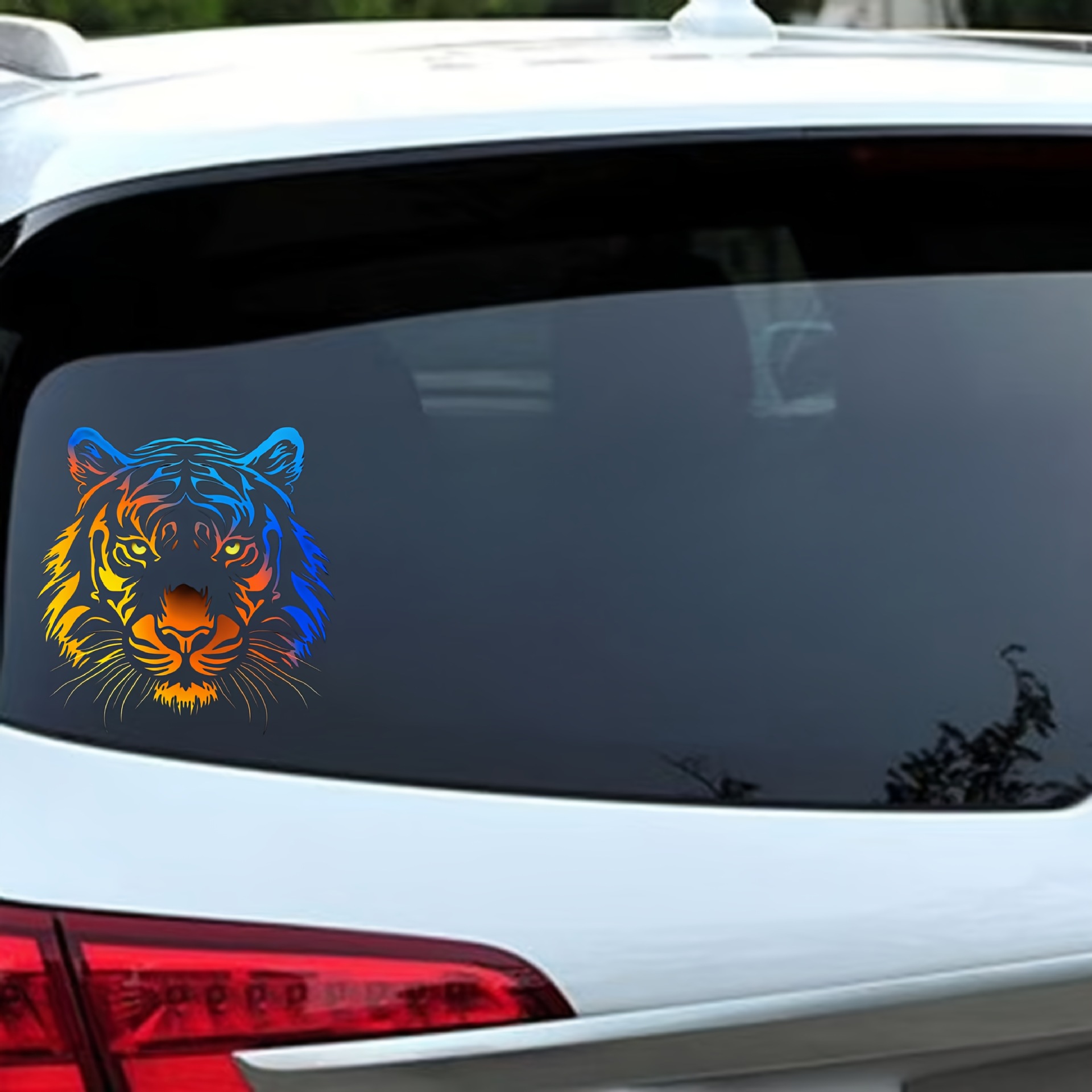 跨境TEMU亚马逊专供1 件鲜艳虎头贴花 - 耐用 PVC、防水防刮贴纸