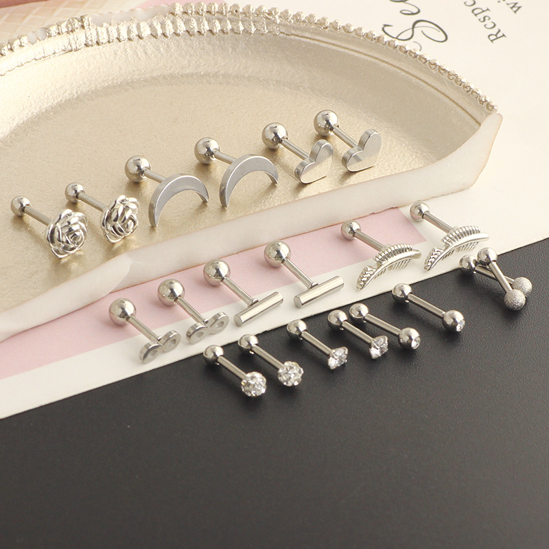 Pointed titanium steel lip stud product view