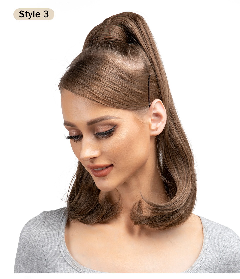 Peluca de seda de alta temperatura transfronteriza con clip, cabello largo, cola de caballo, bobinado femenino, micro rizo natural, fibra química, fabricante de cola de caballo, comercio exterior_voghion.com