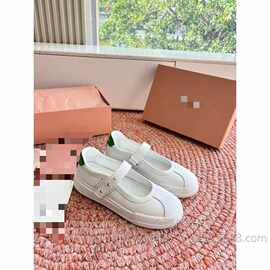 街拍潮真牛皮魔术贴厚底玛丽珍鞋女26春夏新款运动休闲小白鞋板鞋