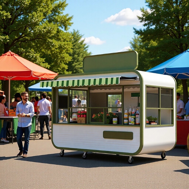 Quiosco de venta de comida, calle peatonal, barbacoa, mercado nocturno de bebidas frías, puesto móvil de comida rápida, fabricante de automóviles de comedor multifuncional