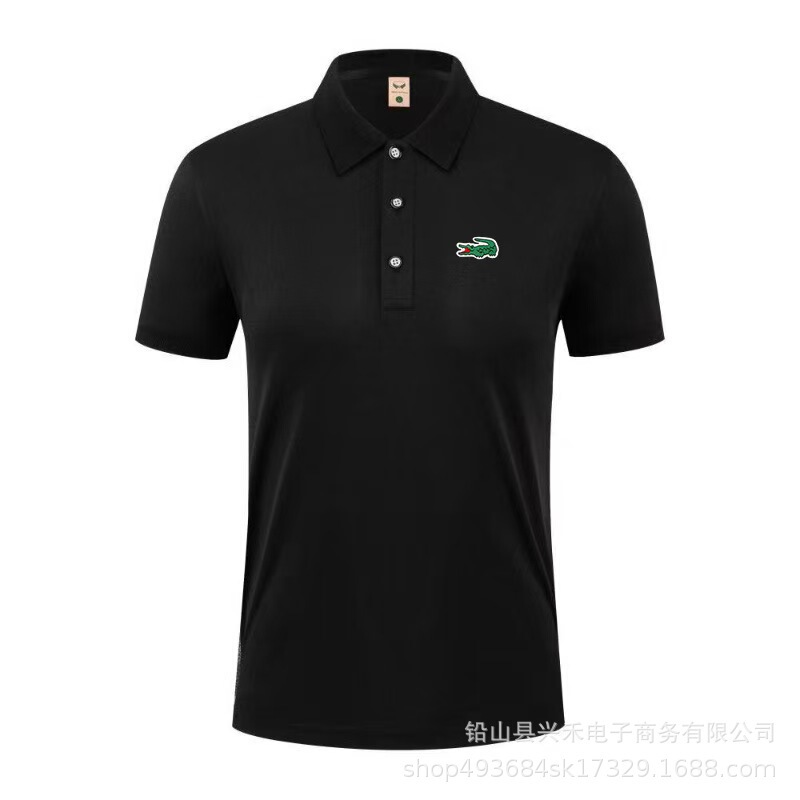 Factory Cross-Border Summer Polo Shirt Men's Fashion Casual Short-Sleeved Trendyy Embroidered Lapel Crocodile Embroidered Logo