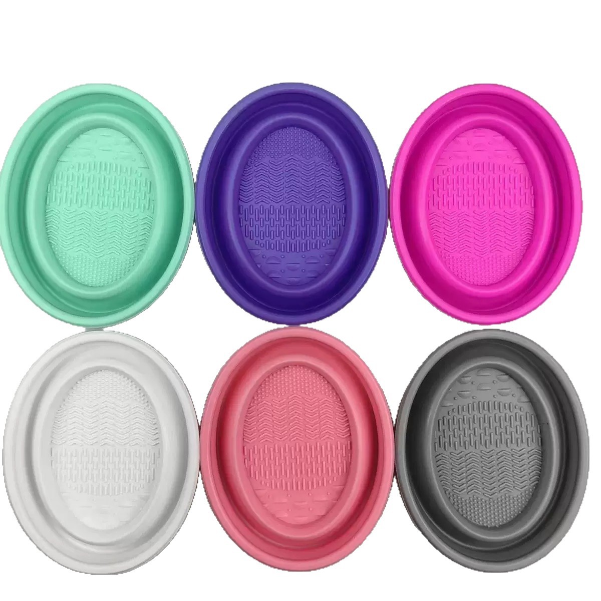 Tazón de lavado de silicona, herramienta de belleza, artefacto de limpieza, cepillo de maquillaje, tazón de limpieza, tazón de lavado de huevos de belleza grande ovalado