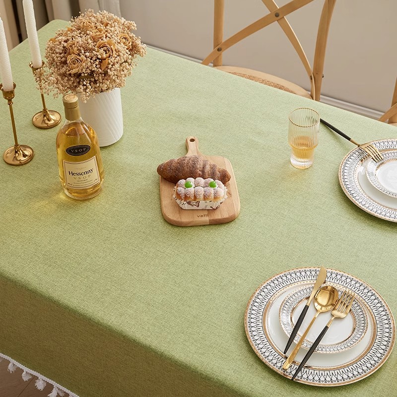 Ins algodón imitación tela de mesa impermeable a prueba de aceite sin lavado tela de mesa de comedor viento crema simple moderna alta sensación tela de mesa de té