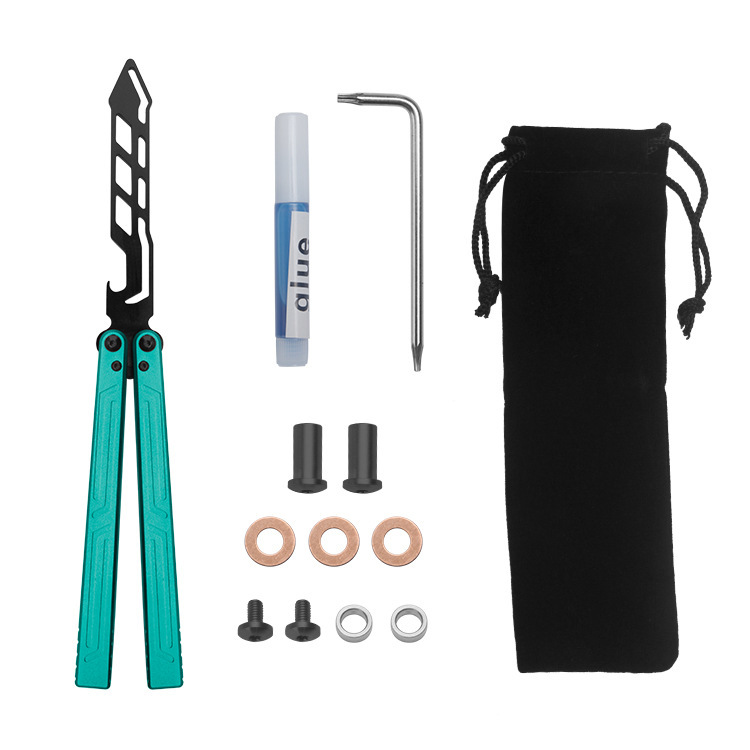 Cuchillo de mariposa CSGO periférico al aire libre práctica cuchillo no corte mango de aluminio entrenamiento cuchillo plegable práctica herramienta en stock al por mayor