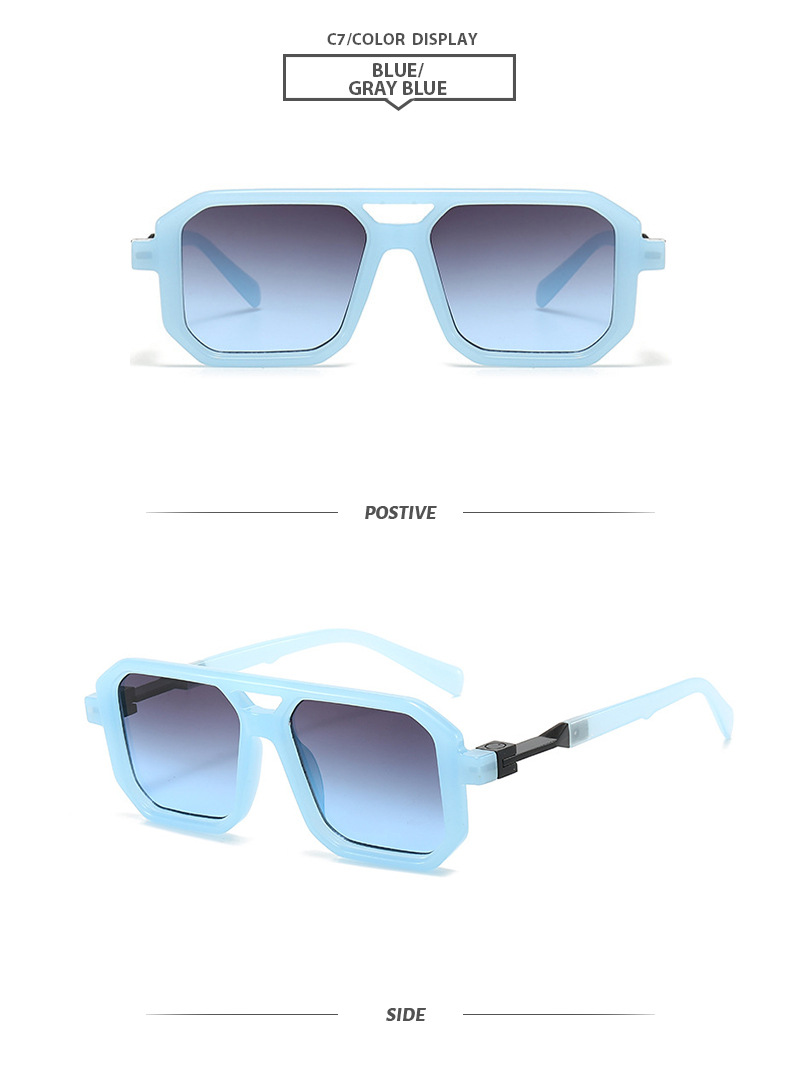 65g Weight Full Frame Glasses Structure Sunglasses Classification PC, UV400 Protection Lens Material Square Glasses Style Outdoor, Travel Occasion Square Pattern All Seasons Season Unisex Gender Basic, Hawaiian, Tropical Style Basic Hawaiian Tropical Square PC UV400 Protection Square Full Frame Women's Sunglasses 12