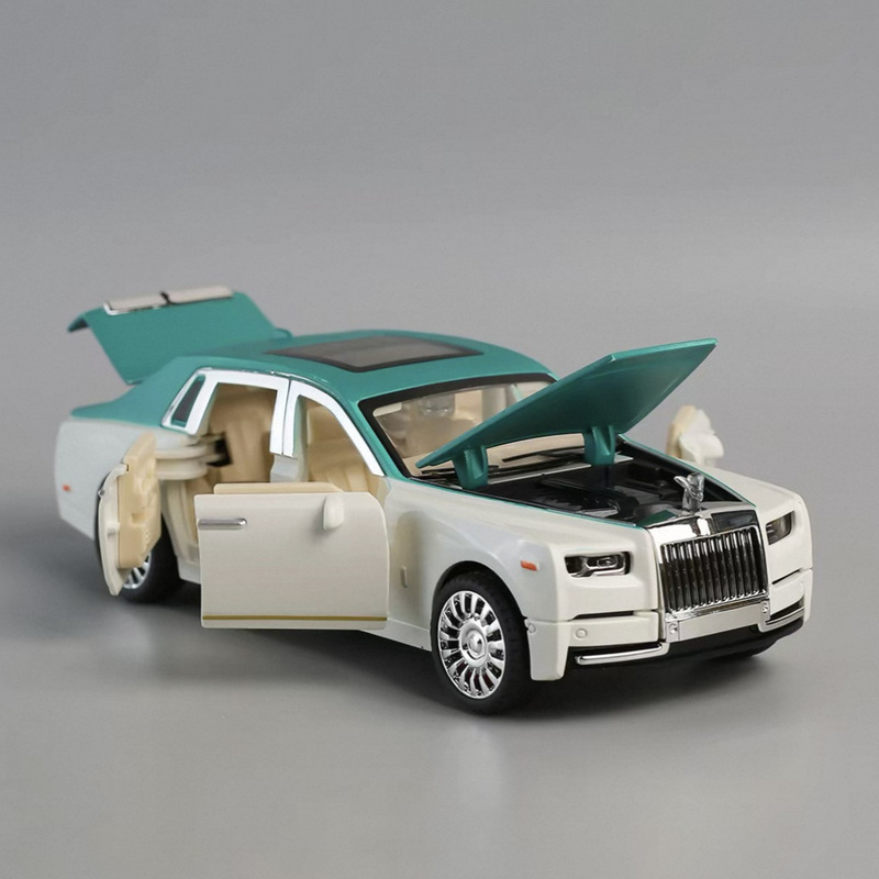 Six-Door Rolls-Royce Phantom Car Model Children's Inertial Crash-Resistant Toy Car for Boys with Sound, Light, and Music