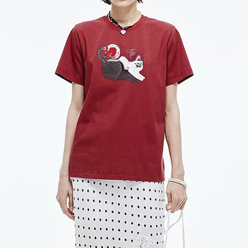 Dz26 New Niche Design Cute Sweet Cool Dessert Cat Print Versatile Casual Loose Fit Short-Sleeve T-Shirt Dz26 New Niche Design Cute Sweet Cool Dessert Cat Print Versatile Casual Loose Fit Short-Sleeve T-Shirt