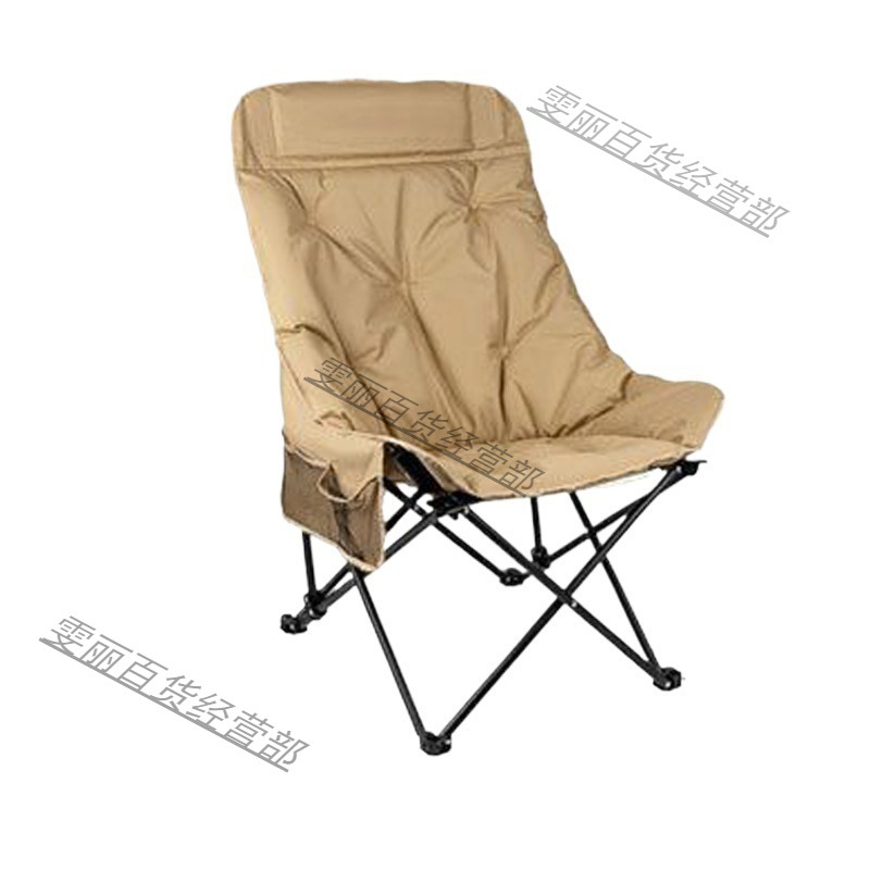 Silla de luna con respaldo alto de algodón al por mayor para acampar al aire libre silla plegable portátil silla de pesca para acampar de tres velocidades