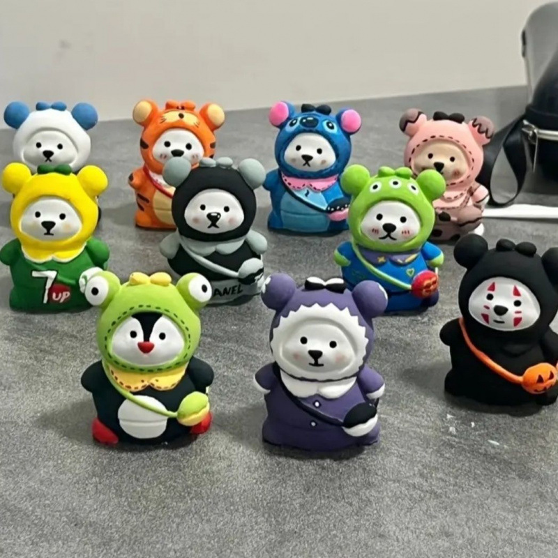 新しいインターネット有名人立体バックパッククマ石膏人形着色装飾品子供の手作り落書きかわいい水彩バッチ|undefined