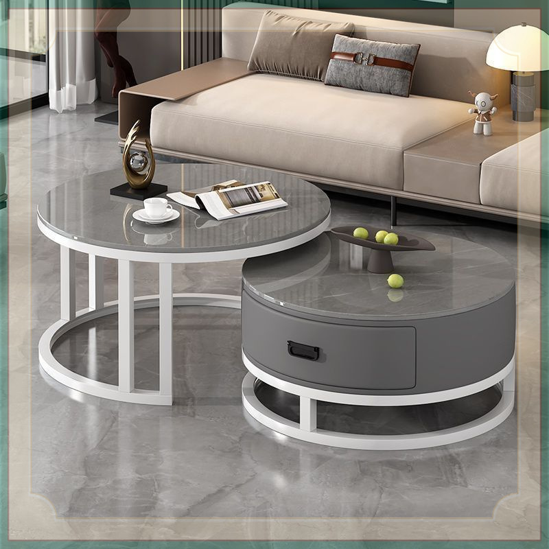 화이트 프레임 그레이 캐비닛丨아르마니 그레이 + 아르마니 그레이