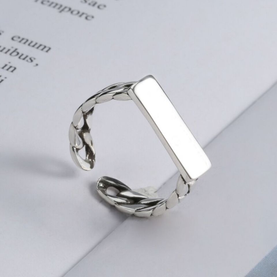 Punk retro apenado flor en forma de serpiente anillo de la estrella personalidad de alto sentido plata tailandesa Hipster anillo de entrega de una sola pieza femenina