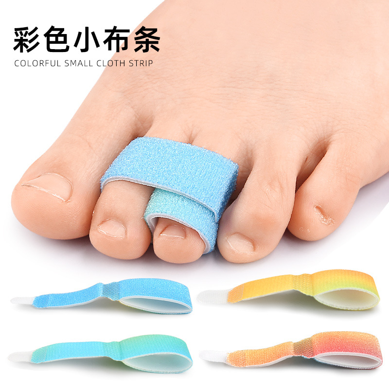 Gradient Small Cloth Tape Toe Splitter Hand and Foot Finger Bend Bandage Toe Overlap Splitter Velcro Stretch Strap