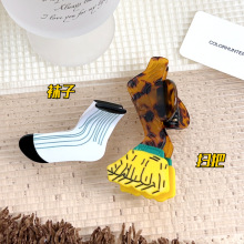 新款绿色环保垃圾桶个性造型醋酸发夹鲨鱼夹后脑勺发卡头饰抓夹女