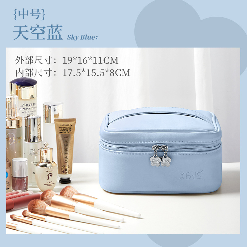 一生を伴う皮質化粧品収納バッグ便利式旅行洗面バッグ大容量化粧品防水バッグ|undefined